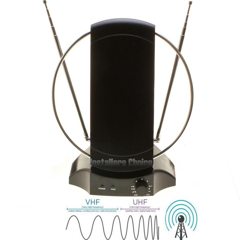 Indoor Digital TV Antenna Table Amplified Signal Booster HDTV UHF VHF FM