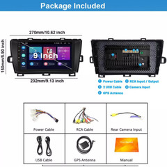 For Toyota Prius 2010-2015 Apple Carplay Car Stereo Radio Android 15 GPS BT 64GB
