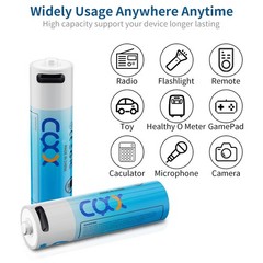 4 PCS 1.5V AA AAA USB-C Rechargeable Batteries 1.5 Volt Lithium Li-ion Battery