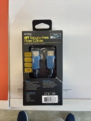 VIBE 6ft Tangle-Free Fiber Cable HDMI 1080 High Speed w/Ethernet 1080P 3D Video