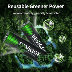 BEVIGOR AA Rechargeable Batteries 2800 mAh High Capacity 1500 Cycle, 1.2V NiMH..