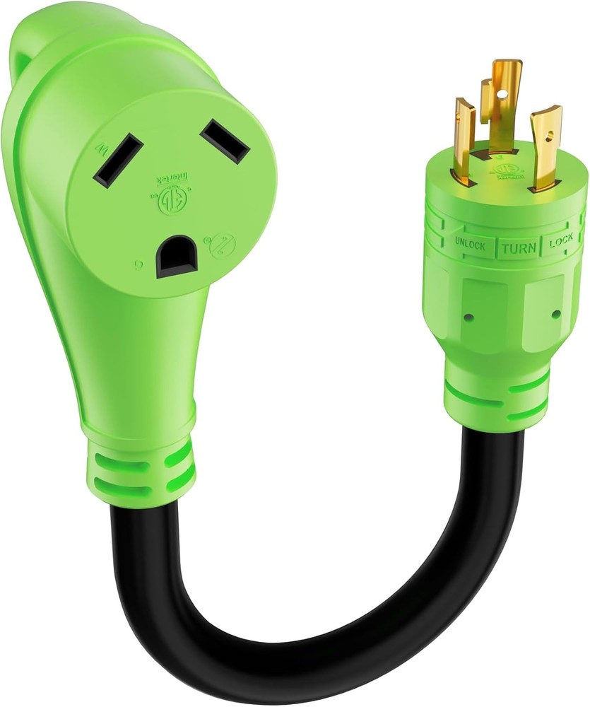 3 Prong 30 Amp RV Generator Adapter Cord, Generator to RV Adapter NEMA L5-30P