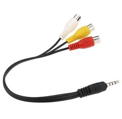 3.5MM A/V JACK TO 3-RCA FEMALE AUDIO VIDEO CONNECTOR CABLE AUX ADAPTER SPLITTER