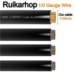 40FT 0 Gauge Wire Copper Clad Aluminum,1/0 Battery Cable,20pcs Lugs 40FT Wire