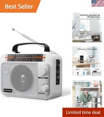 AM/FM/SW1-2 Radio Shortwave Transistor Radio AC or Battery Operated with Best…
