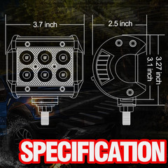 20In Spot Flood Combo Off Road Led Light Bar + 4pcs 4In LED Fog Work Lights Pods