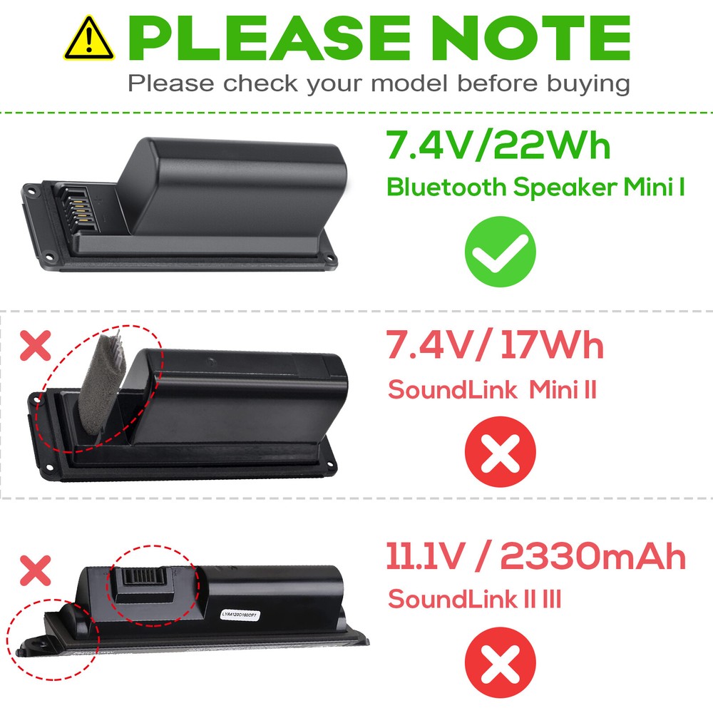 ❤️LOT Battery For Bose SOUNDLINK Mini I one Speaker 061385 061386 061384 3000mAh