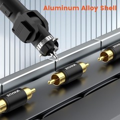 4PCS RCA Male to Male Couplers, Gold Plated Barrel Connectors for Audio & Video