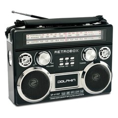 Dolphin Retro Bluetooth Radio SP-411BT AM FM SW Rechargeable Black-FREE SHIPPING