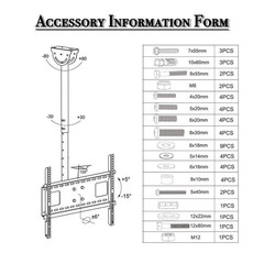 Full Motion Ceiling TV Wall Mount Bracket for 32 40 42 46 50 55 60 65 70 LED LCD