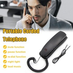 Telephone Desktop Corded Landline Mini Phone For Hotel Office Home Wall Mount US
