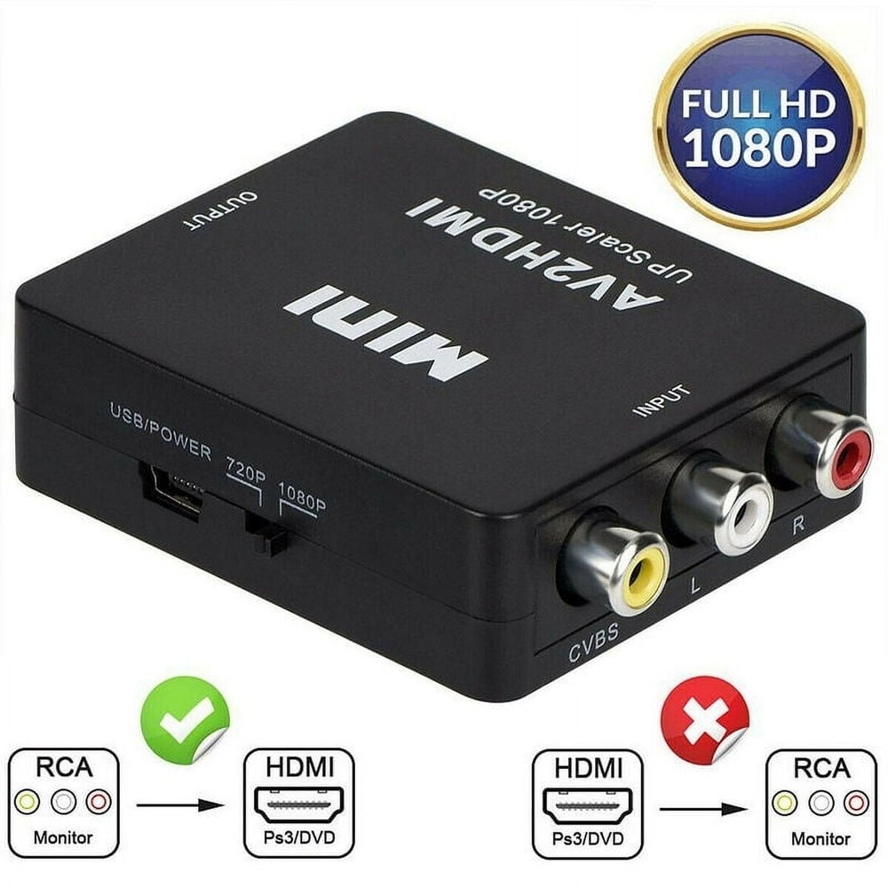 HD 1080P HDMI-compatible To AV RCA CVBS Adapter Mini for HDMI2AV Video Converter