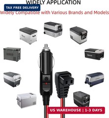 12V/24V Car Refrigerator Power Cord – 10FT Fridge Freezer Cable for Alpicool, CO