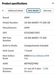 XVIM 1080P AHD 4-Camera DVR Complete System Night Vision BNC US-D8-4AHD7