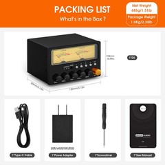 HiFi Audio Switcher 1-IN-4-OUT Splitter 5-Band EQ Preamp Equalizer w/VU Meter