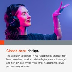 TASCAM TH-02 Professional Studio Monitor Headphones, Wired, Over Ear — for Re…