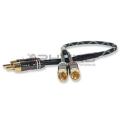 Rhyno Audio Works Black Braided RCA Cable (1.5FT Length)