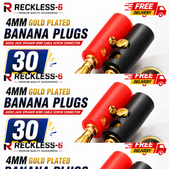 40/30/20/10 PCS 4mm Gold Plated Banana Plugs Audio Jack Speaker Wire Cable Screw