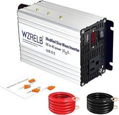 600W Power Inverter 12/24V DC to 110V 120V AC Peak Power 1200W Vehicle Emergency