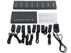 PWAYTEK HTS010X UP TO 492FT CAT5E/6/7 1080P TCP/IP 1X8 HDMI SPLITTER EXTENDER