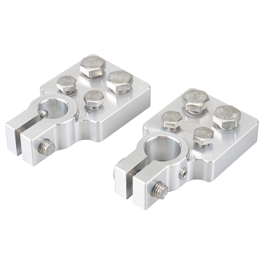 For Car Audio 4 Spot Flat Battery Terminals Bolt For 4/0 AWG Lugs Gauge Pair