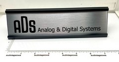 ADS Speakers Early Logo Desk Sign Custom Made Aluminum Reversible Black / Silver