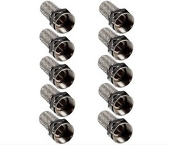 10 Lot F type RG6 Twist On Coax Coaxial Cable RF Connector Plug Antenna TV CCTV