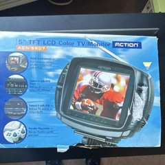 Action 5″ LCD Portable TV/Monitor ACN-5507 ATSC TV Antenna Input Gray
