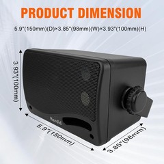 Herdio 4x Outdoor Bluetooth Speakers 400W Waterproof Wall Mount Powerful Bass