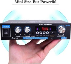 AK35 Stereo Amplifier Home Audio Max 200W Power 2Channel Stereo Receiver with BT