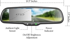 4.3” Rear View Mirror Monitor OEM Bracket Reversing Backup Camera For Ford Jeep
