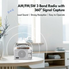 AM/FM/SW1-2 Radio Shortwave Transistor Radio AC or Battery Operated with Best…