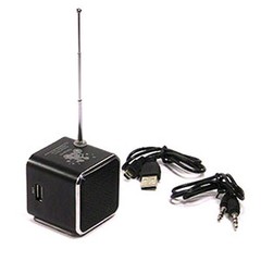 Portable Mini Speaker Music Player FM Radio MicroSD TF USB MP3 – Black