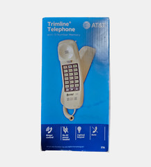 AT&T Trimline Corded Telephone w/ 13 Number Memory White Lighted Keypad #210 NIB