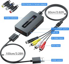 HDMI Upscaling Converter: RCA/S-Video to 720p/1080p with Plug and Play Design