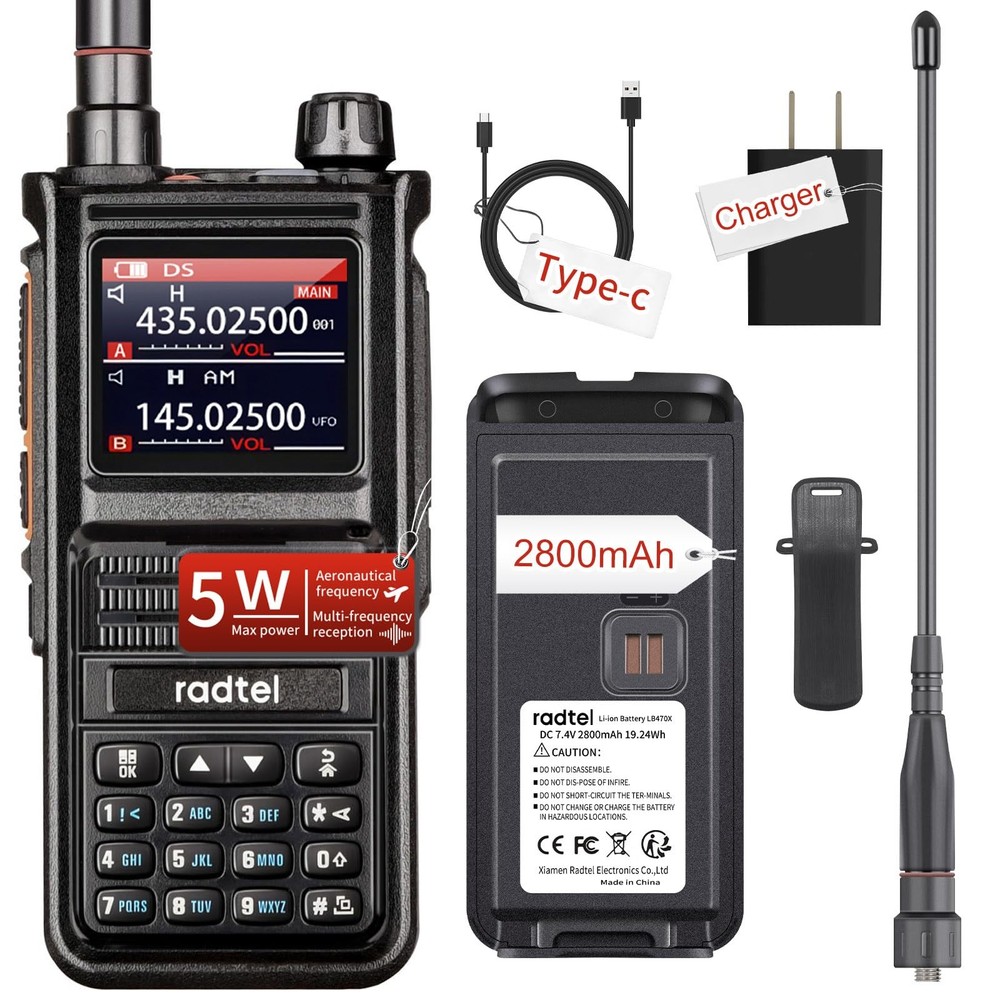 RT-470X Multi-Band Ham Radio 256CH Aviation Air Band NOAA Marine Walkie Talkie