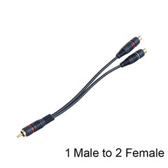 RCA 1 Female to 2 Male RCA 1 Male to 2 Female Audio Y-Converter Splitter Adapter