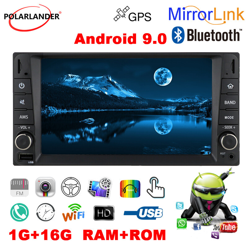 2 Din Mirrorlink Bluetooth Car Radio Stereo WiFi Android 9.0 7″ Touch Screen GPS