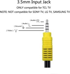 Video AV Component Adapter Cable Replacement for TCL TV, 3 RCA to 3.5Mm AV