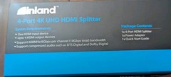 Inland 4 Port 4K UHD HDMI Splitter 1×4 HDCP 2.2 Powered Display Box
