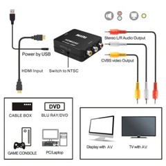 HD 1080P HDMI to RCA Converter AV/CVSB L/R Video Box HDMI2AV Output AV Adapter