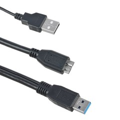 2-Pack USB 3.0 A to Micro B Dual Power Y Cable for SSD HDD External Hard Drive