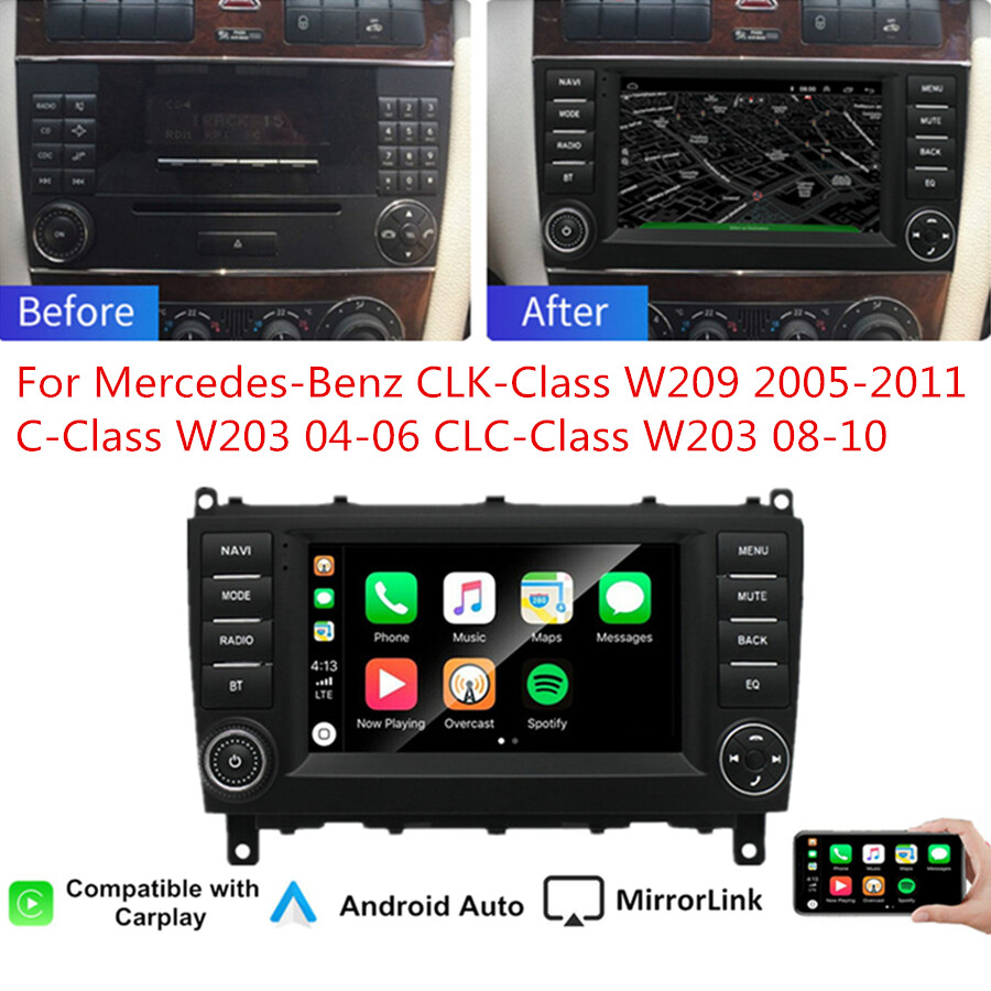 7″ Android 11 Stereo Radio GPS 2+32GB For Mercedes C-Class W203 CLK W209 Carplay