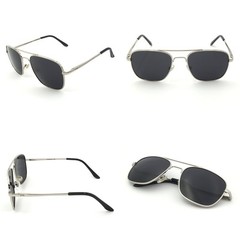 J+S Premium Military Style Classic Medium 58mm, Silver Frame/Black Lens