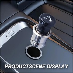 Car Cigarette Lighter, 12V Metal Plastic Construction Pop-Out C Size: 2PCS/12V