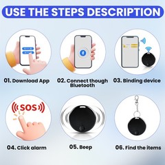 For IOS Android 4Pcs Bluetooth GPS Smart Tag Air Key Pet Finder Tracker Locator