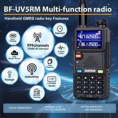8W GMRS Handheld Walkie Talkies – Long Range Two Way Radios, NOAA/FM/UHF/VHF, 99