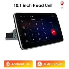 Single 1 DIN Rotatable 10.1inch Android Touch Screen Car Stereo Radio GPS Wifi
