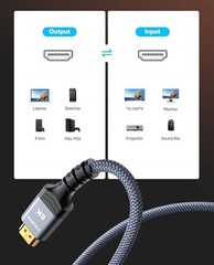 Highwings 8K 10K 4K HDMI Cable 48Gbps 6.6FT/2M, Certified Ultra High Speed HDMI