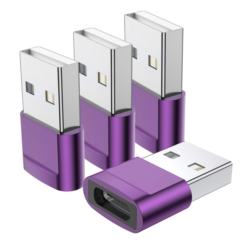 USB C Female to USB Male Adapter (4-Pack),Type C to USB A Charger Cable Adapt…